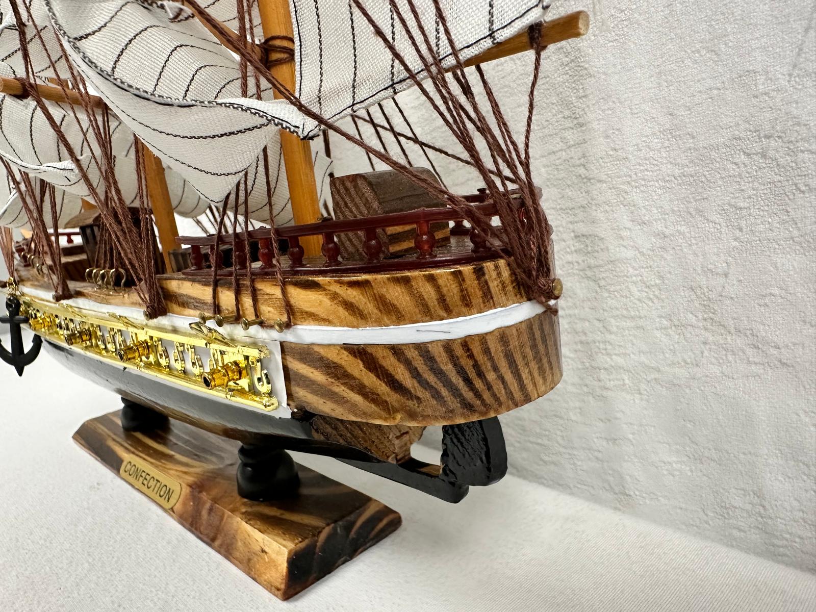 Confection Model Ship 1d With Display Stand Assembled Handmade