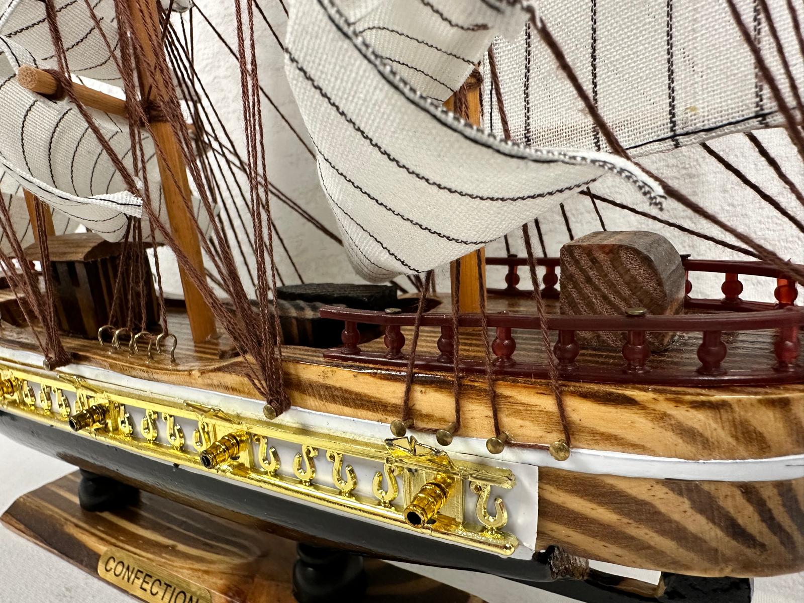 Confection Model Ship 1d With Display Stand Assembled Handmade