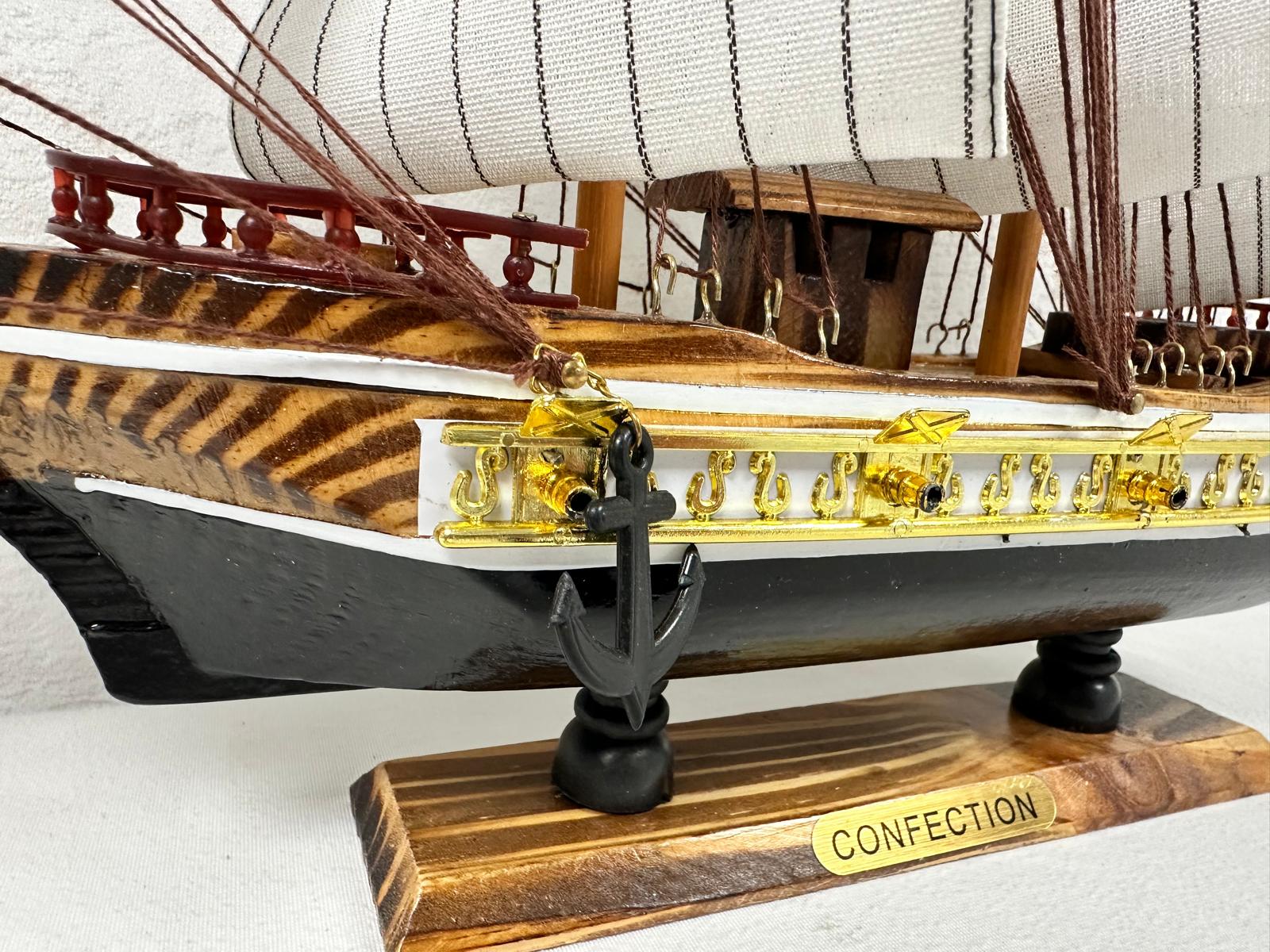 Confection Model Ship 1d With Display Stand Assembled Handmade