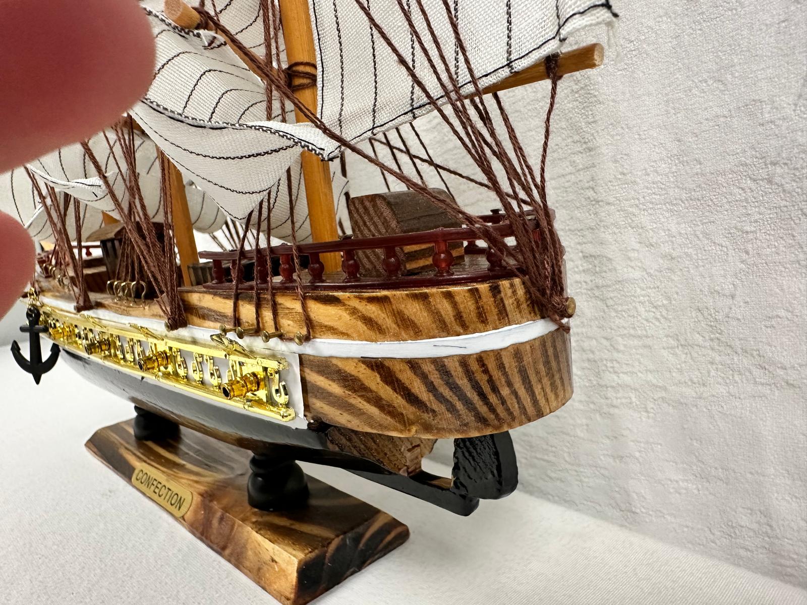 Confection Model Ship 1d With Display Stand Assembled Handmade