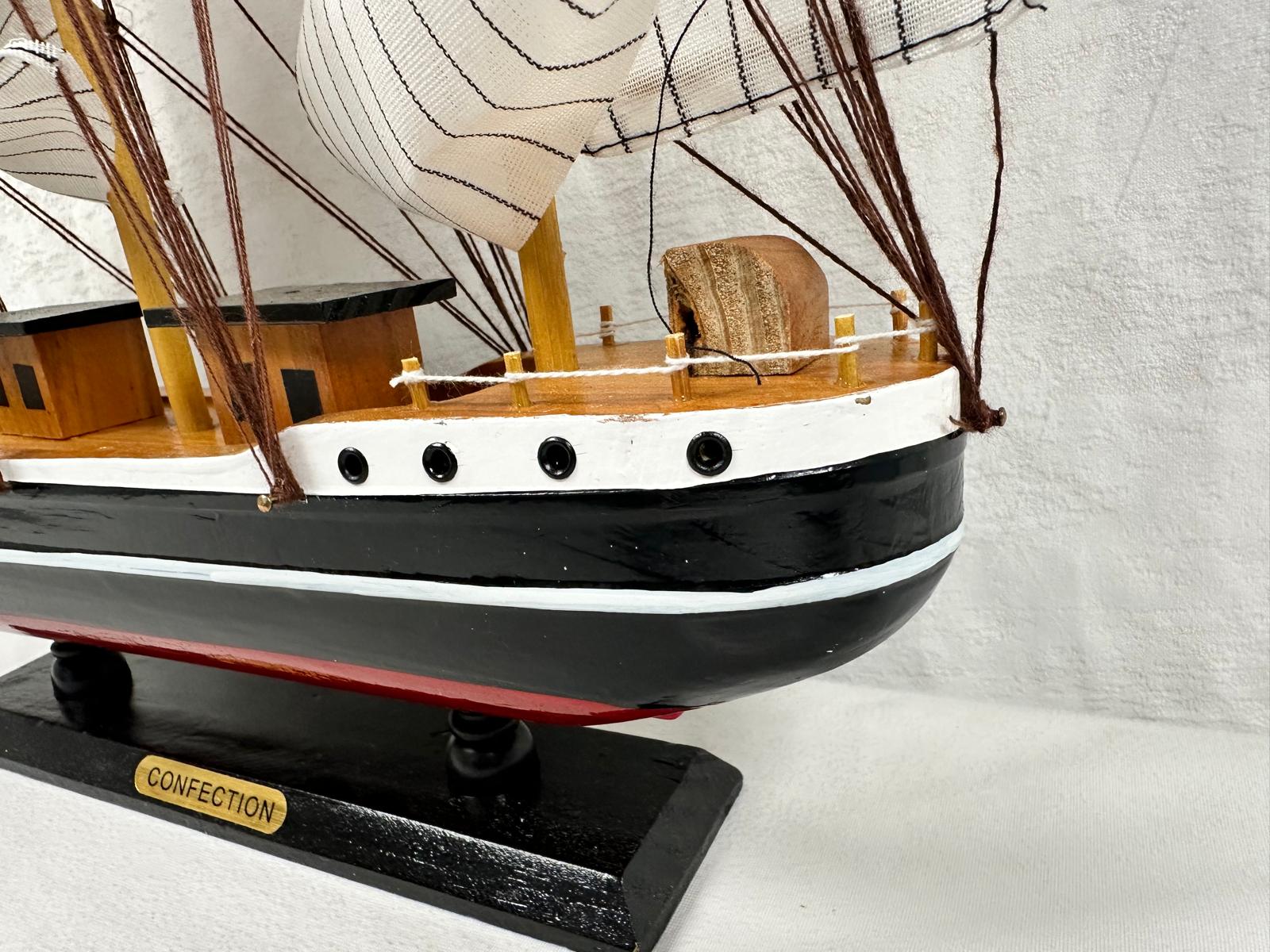 Confection Model Ship 1e With Display Stand Assembled Handmade