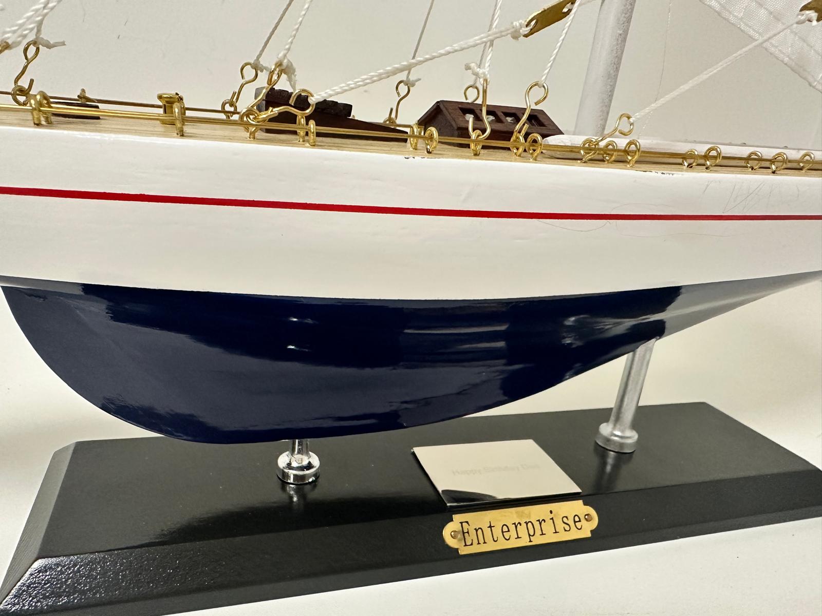 Handcrafted Wooden Model Speed Boat with Stand Personalize Option