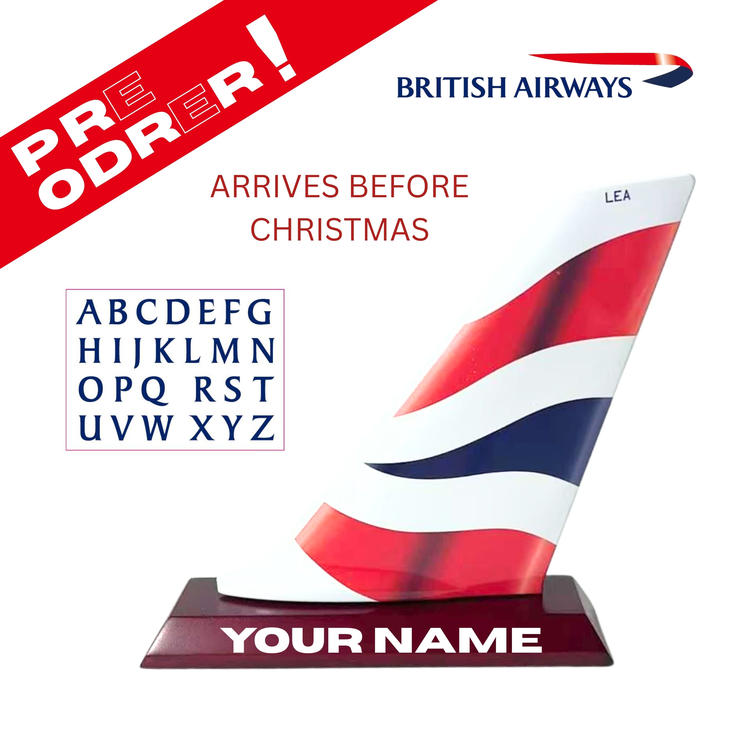 Personalised British Airways Tail Fin Decor - Chame LTD