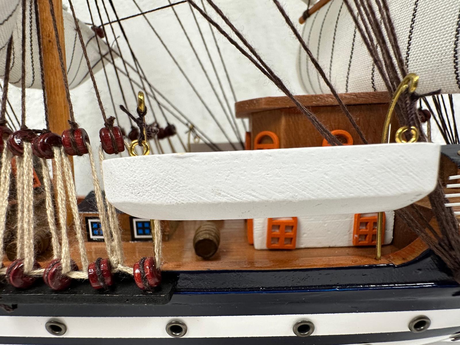 Vintage Model Ship 1I Fully Assembled Display Stand Handmade 65cm Length