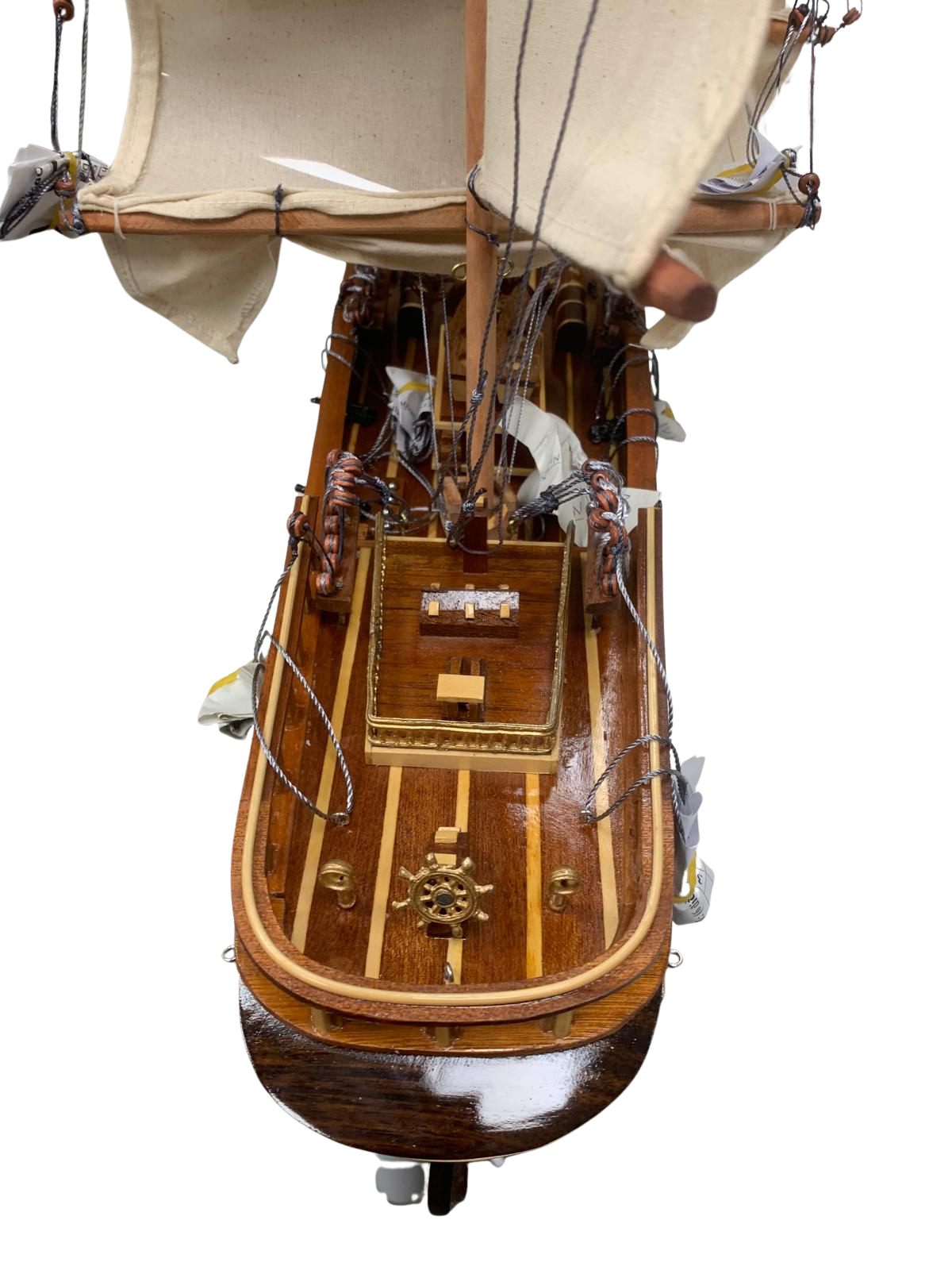 Very Large Wooden Sailing Ship Model – Handcrafted Classic Tall Ship Display 95cm Long - Chame LTD