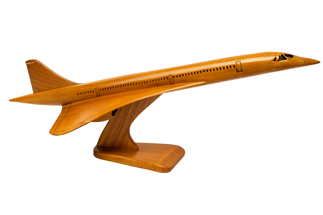 Concorde Wooden Aircraft Model – Handcrafted Supersonic Jet Display Plane | Prem - Chame LTD