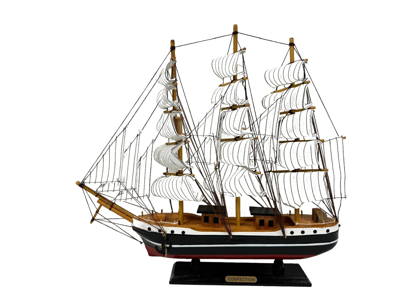 Confection Model Ship 1e With Display Stand Assembled Handmade