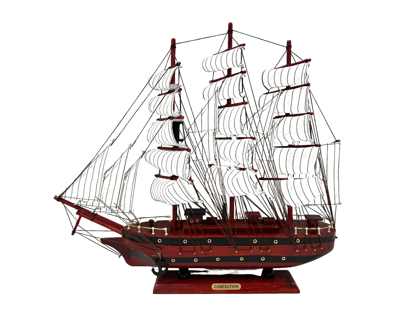 Confection Model Ship 1a With Display Stand Assembled 50cm Handmade