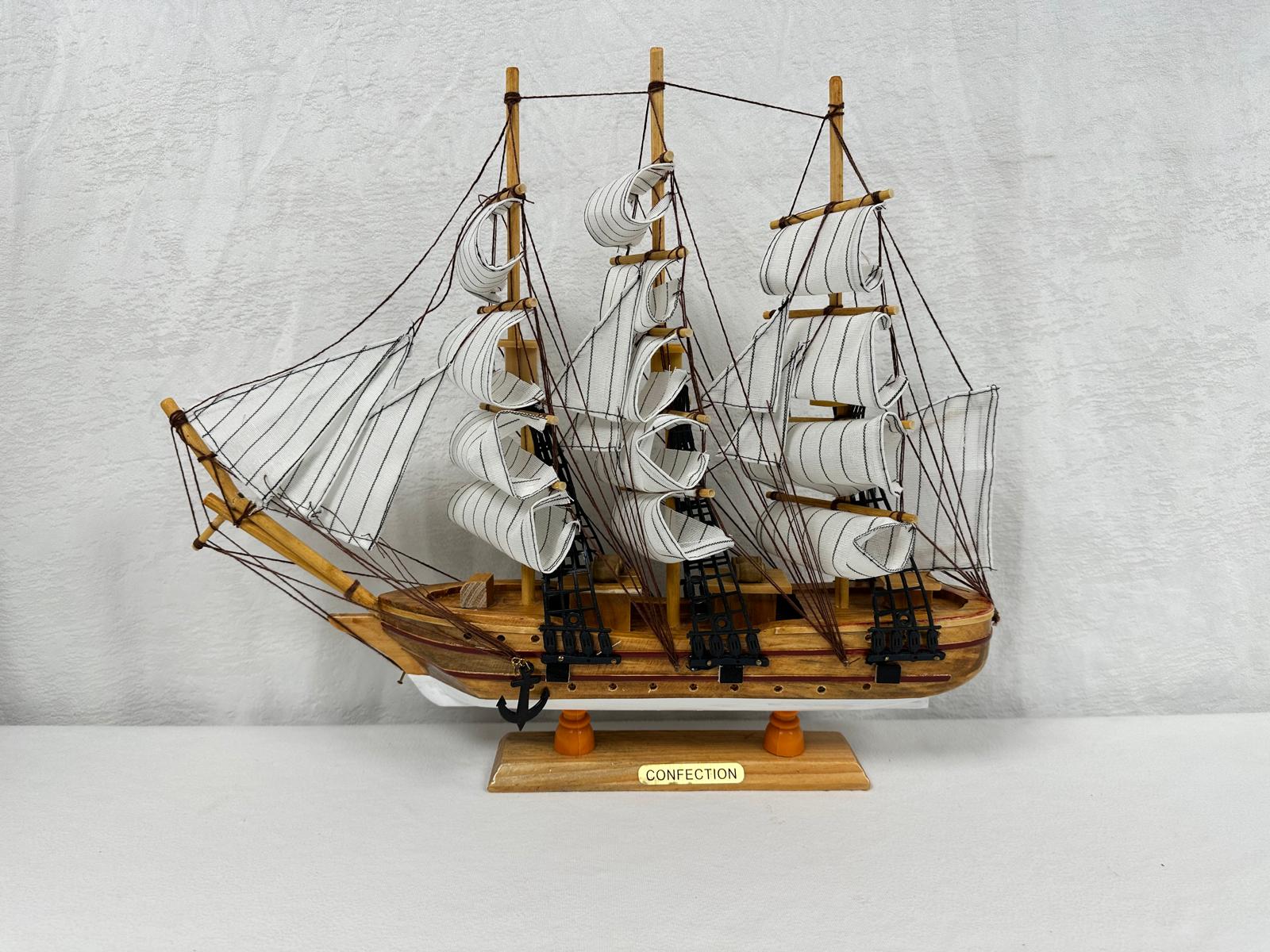 Confection Model Ship 1f With Display Stand Assembled Handmade