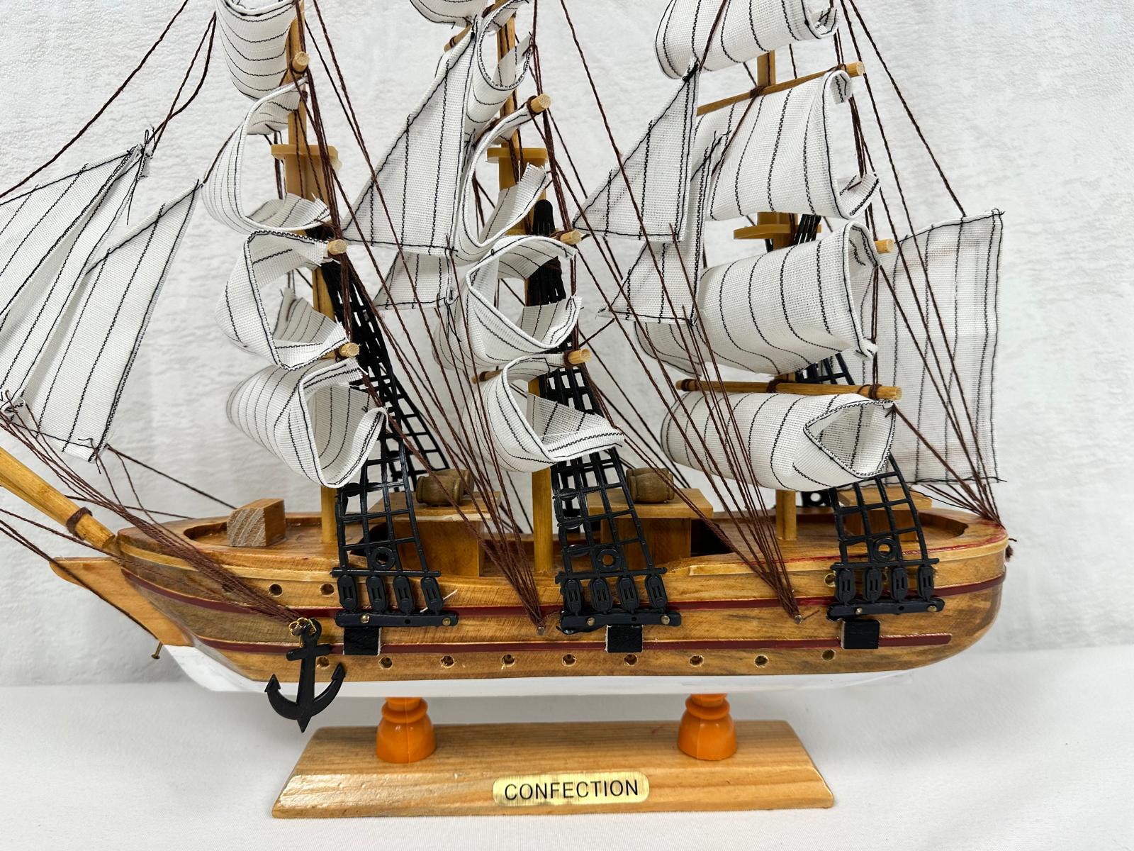 Confection Model Ship 1f With Display Stand Assembled Handmade