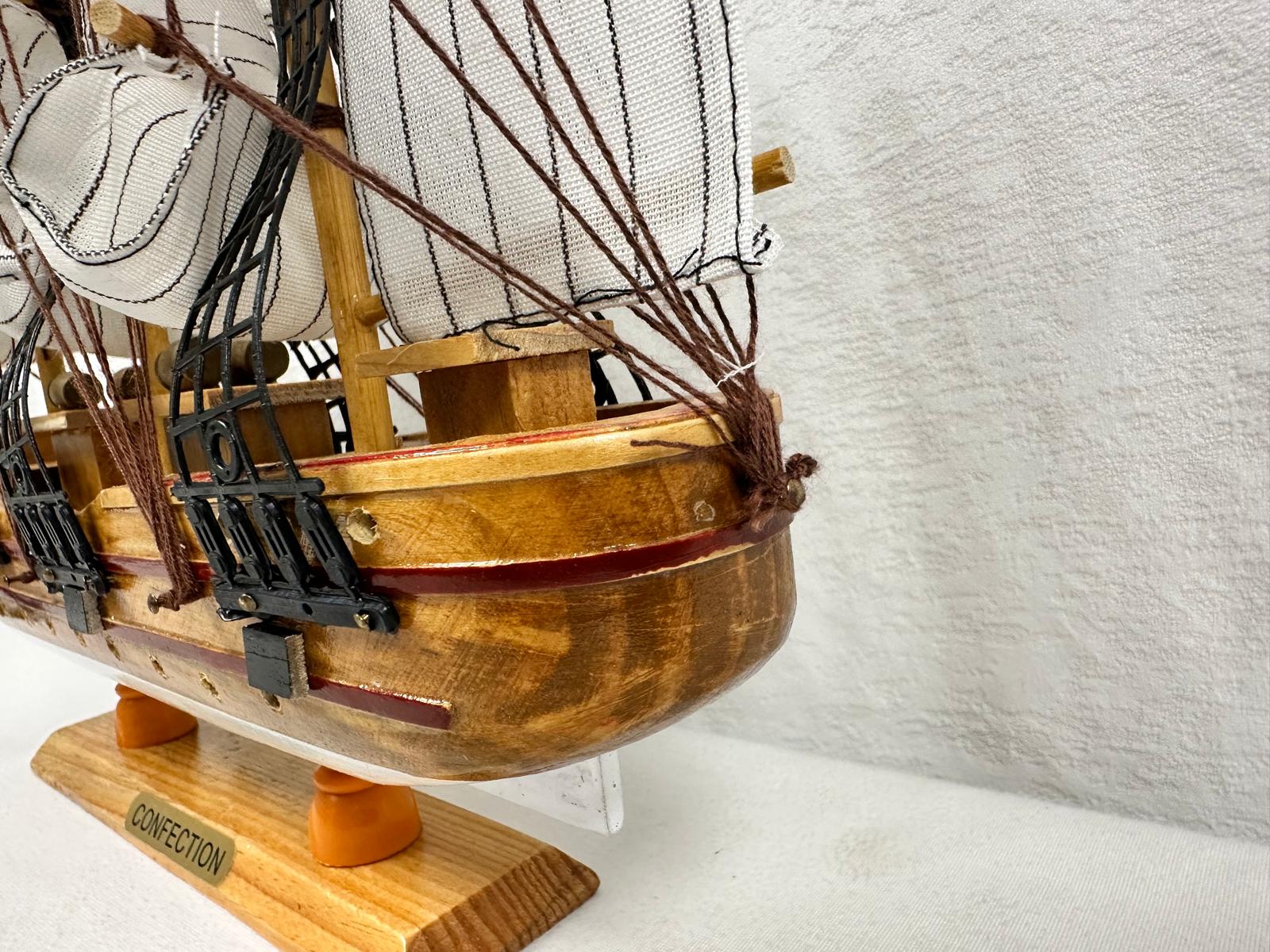 Confection Model Ship 1f With Display Stand Assembled Handmade