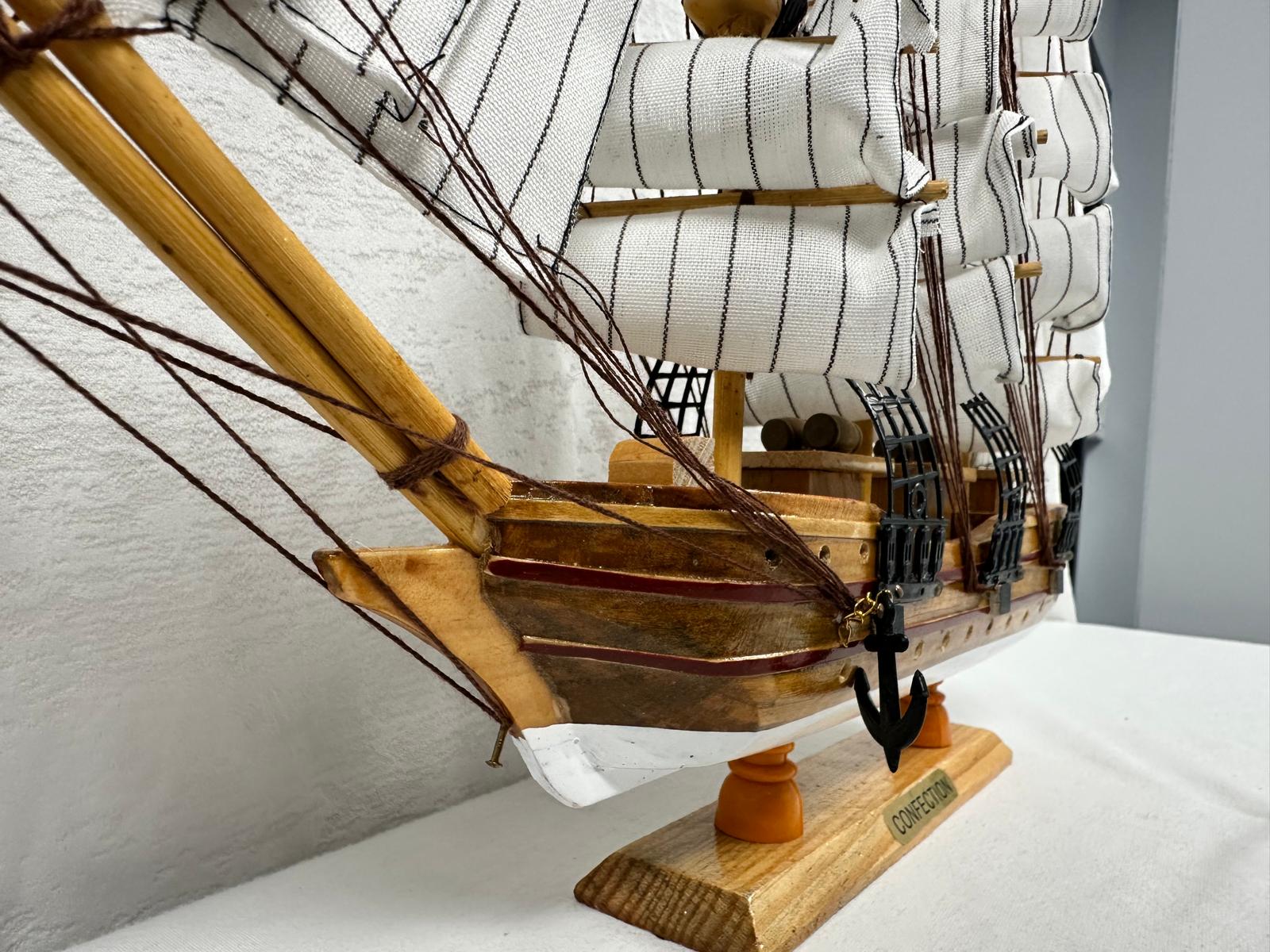 Confection Model Ship 1f With Display Stand Assembled Handmade