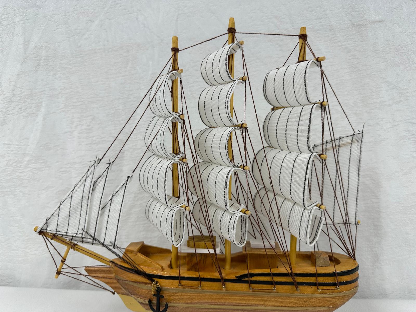 Handmade Confection Light Colour Ship Model 1X - 31cm High