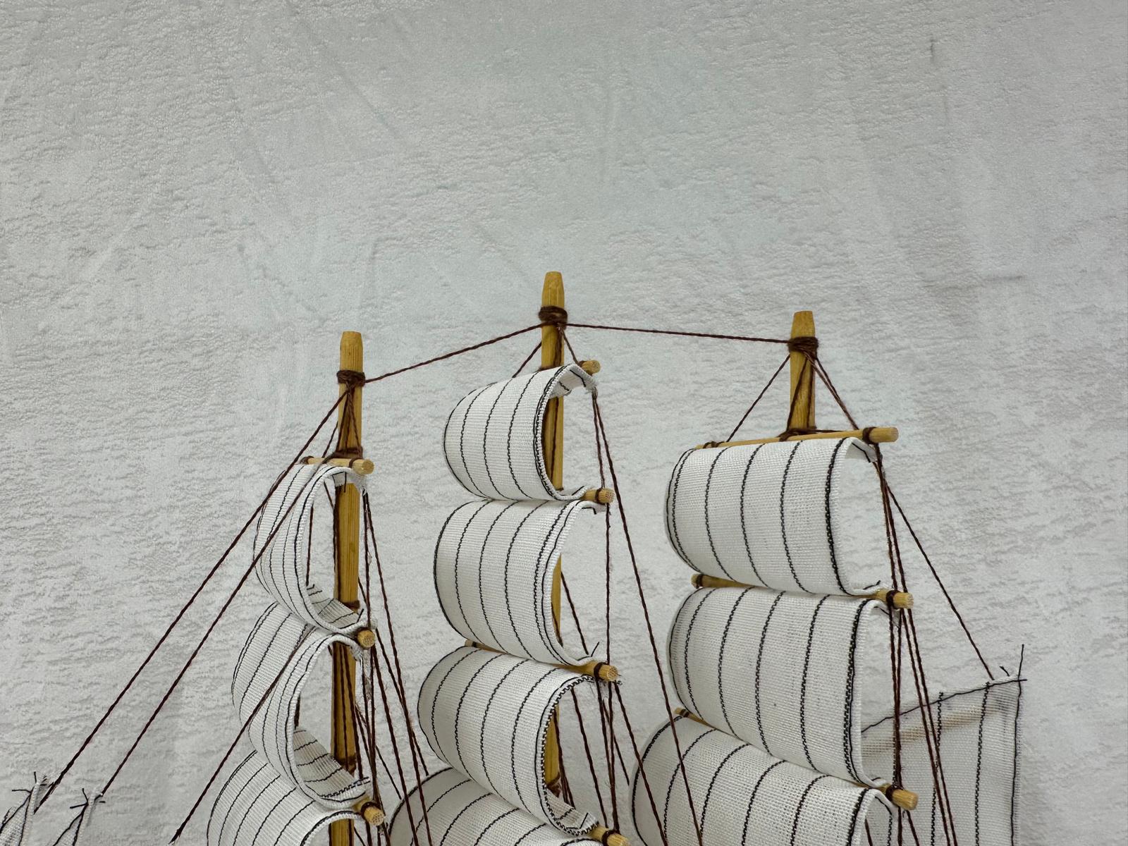 Handmade Confection Light Colour Ship Model 1X - 31cm High