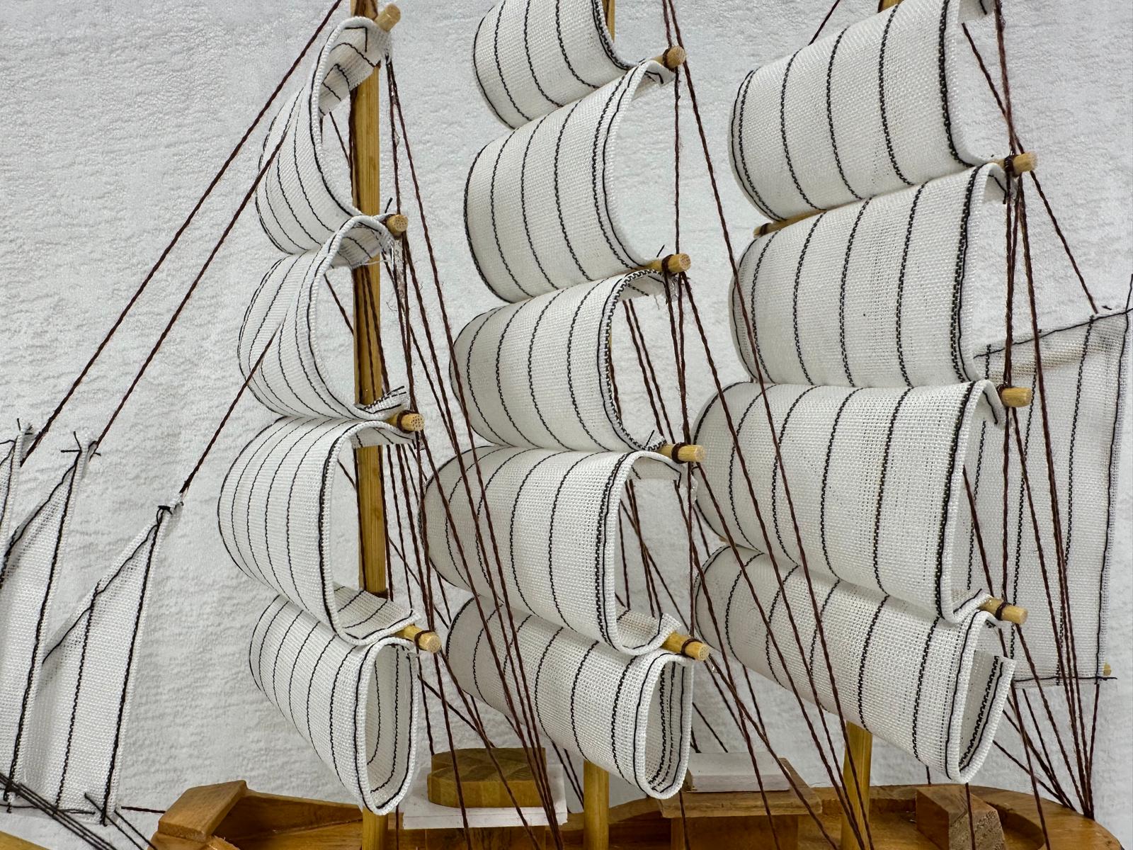 Handmade Confection Light Colour Ship Model 1X - 31cm High