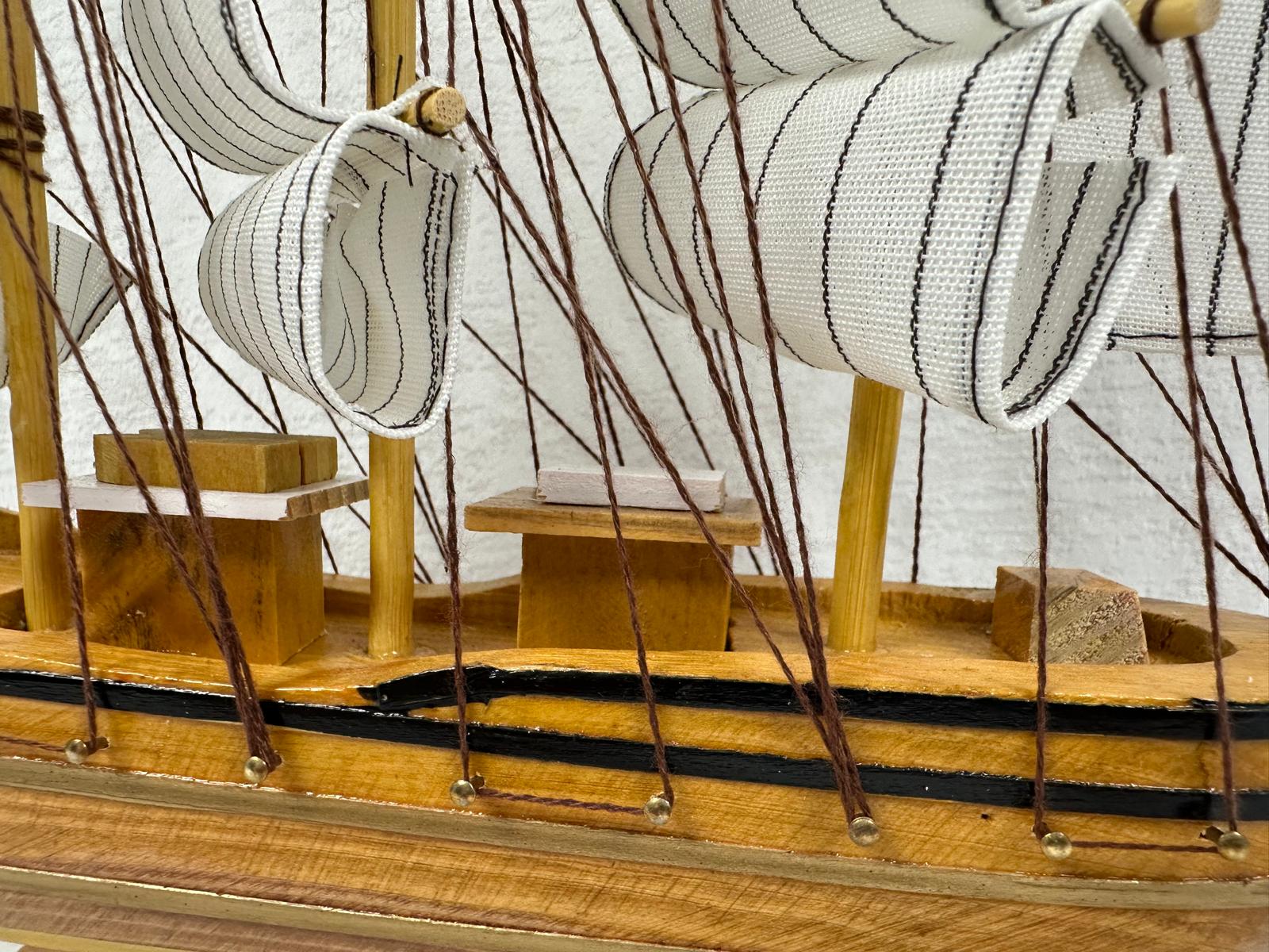 Handmade Confection Light Colour Ship Model 1X - 31cm High