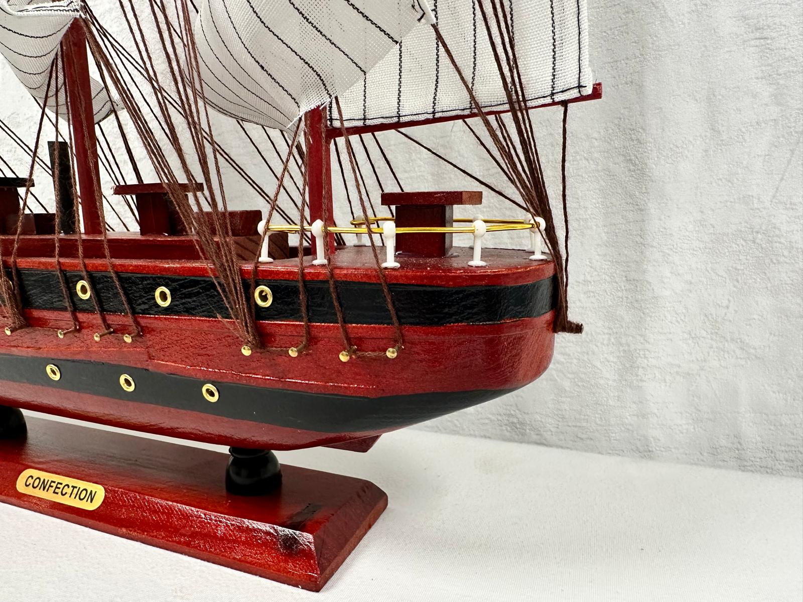 Confection Model Ship 1a With Display Stand Assembled 50cm Handmade