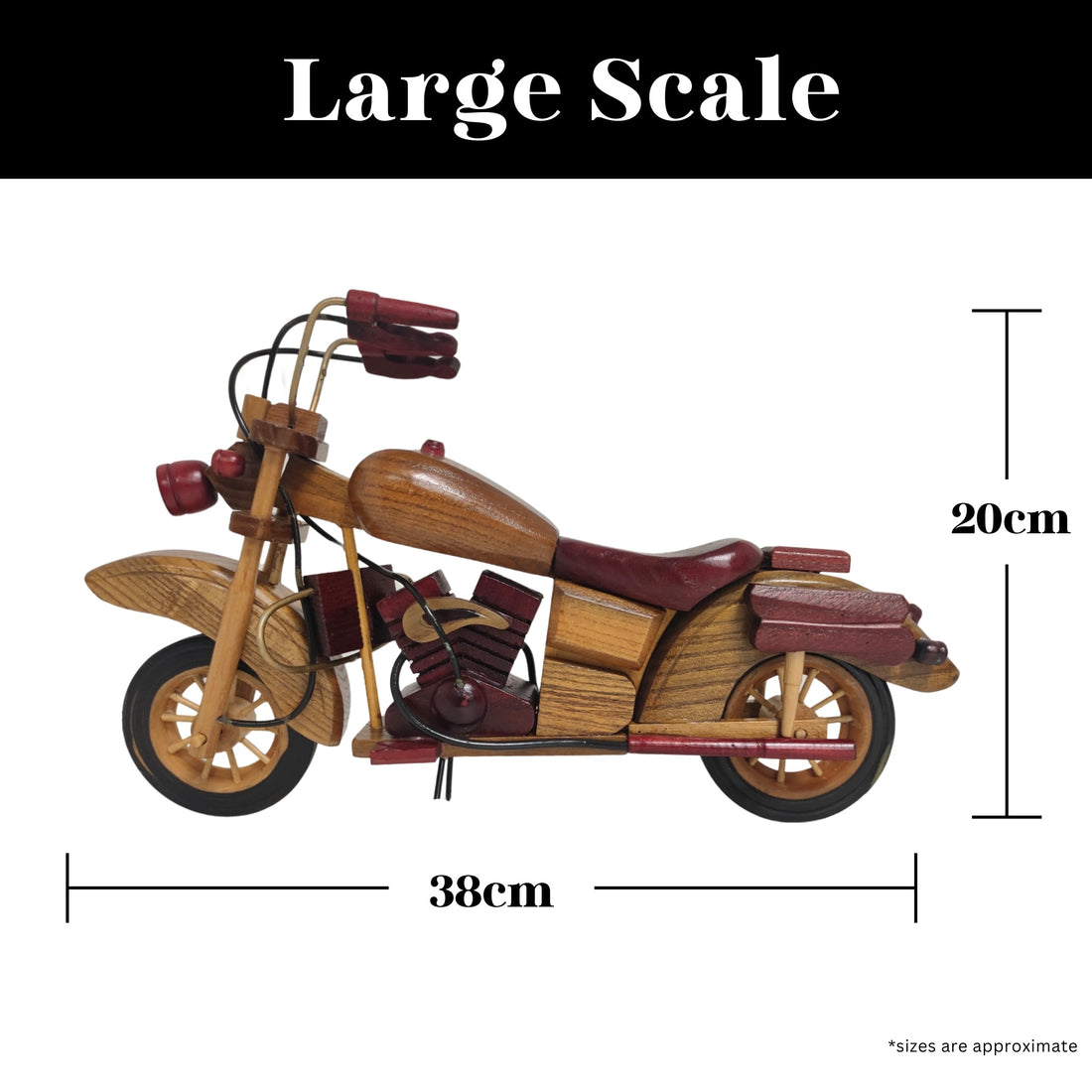 Crimson Cruiser Model Motorcycle Wooden Design Ideal Home Decor - Chame LTD