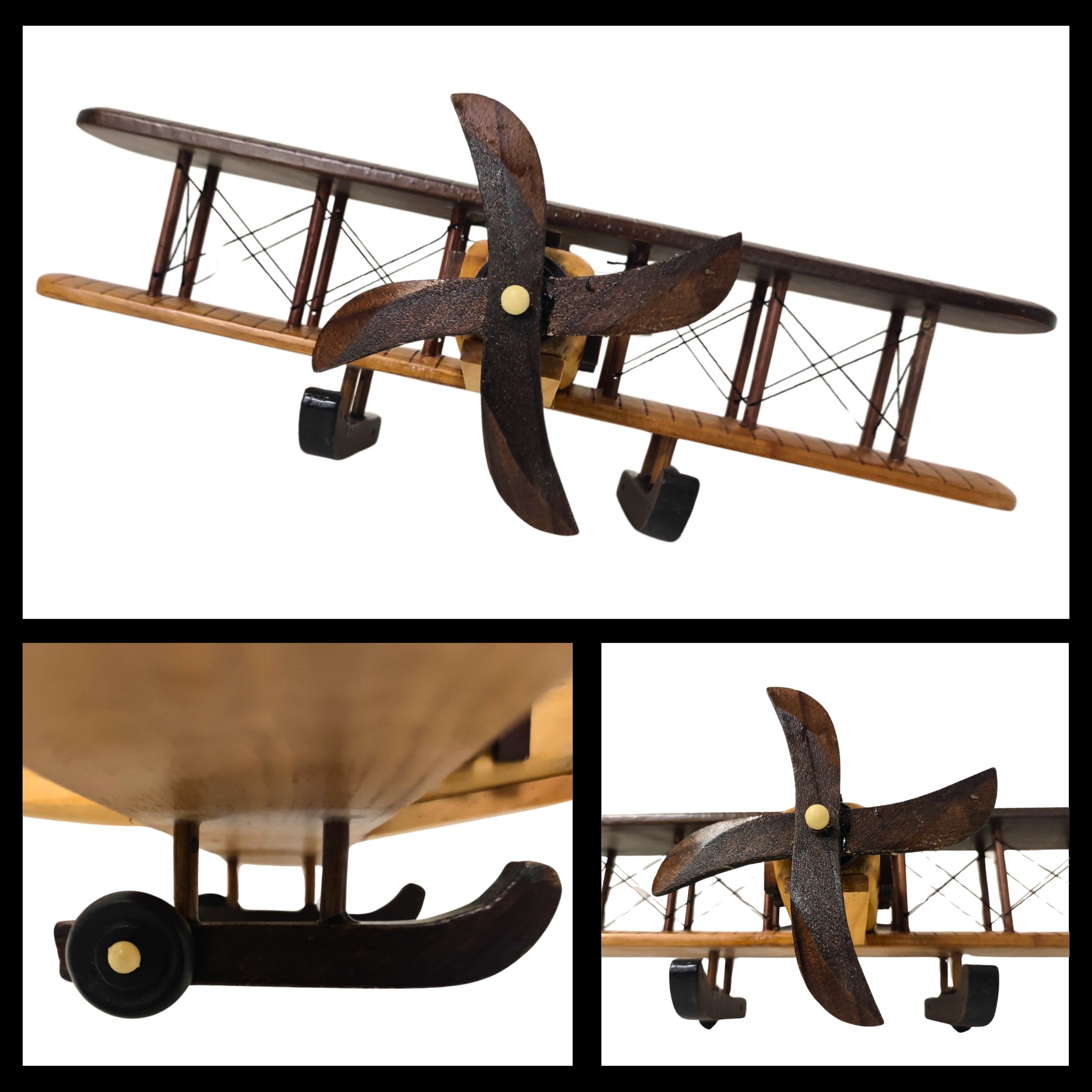 Timber Voyager Model Wooden Airplane Handcrafted Vintage - Chame LTD