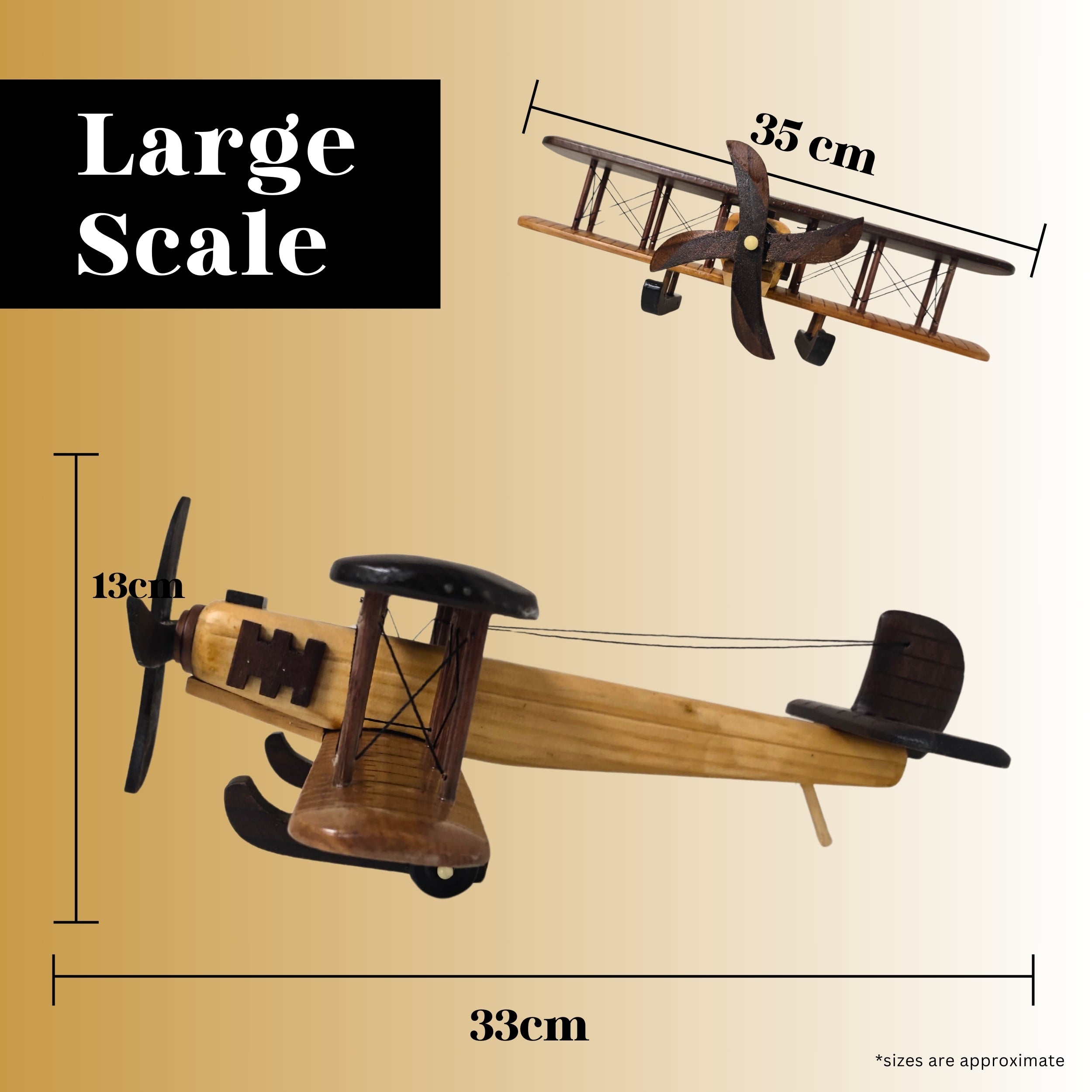 Timber Voyager Model Wooden Airplane Handcrafted Vintage - Chame LTD
