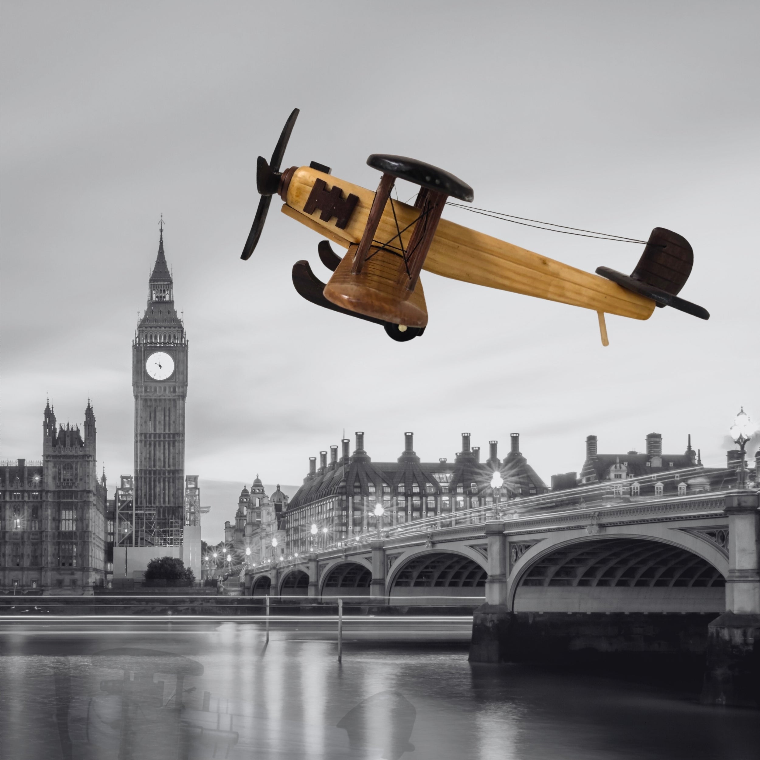 Timber Voyager Model Wooden Airplane Handcrafted Vintage - Chame LTD