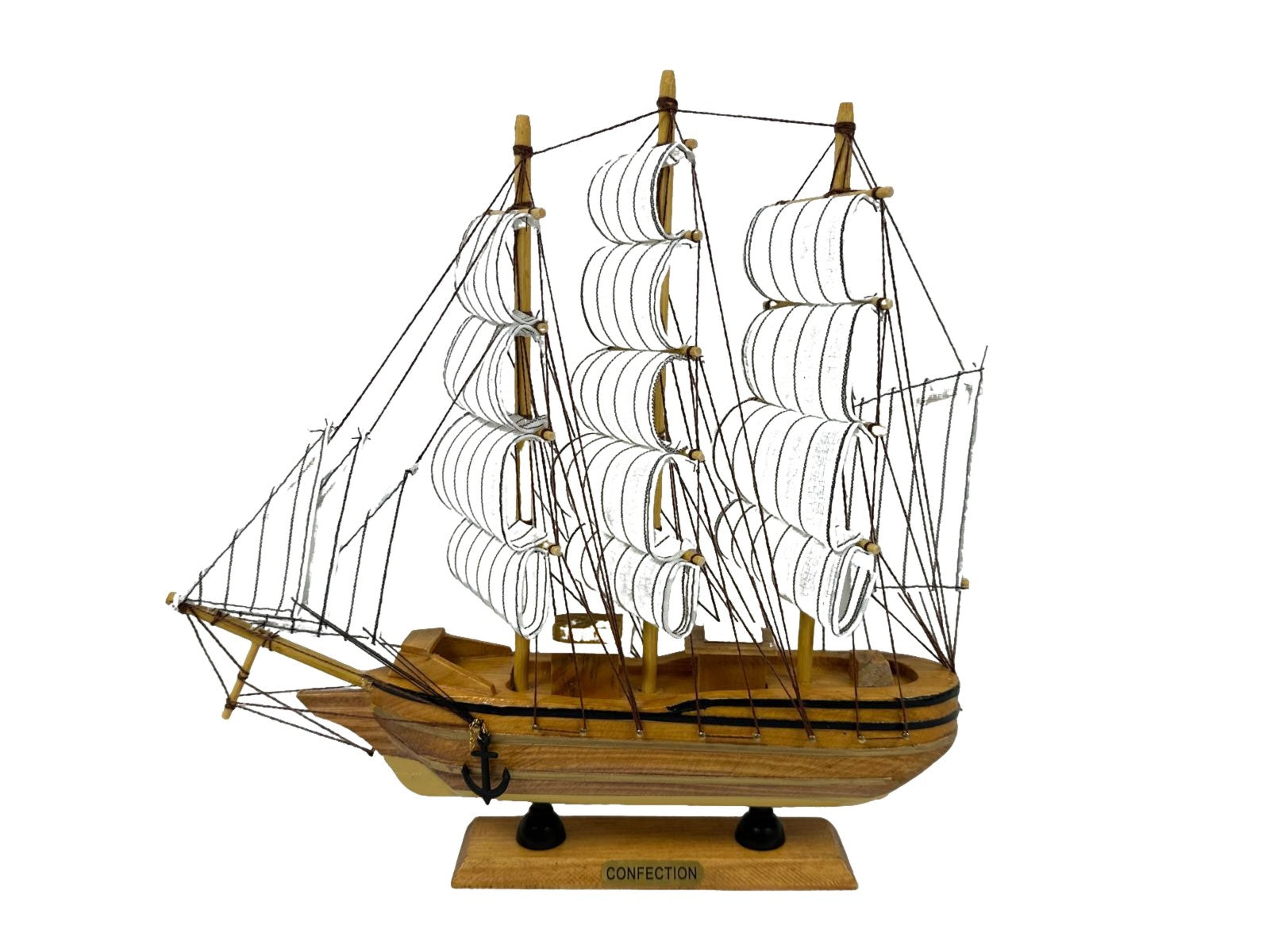 Handmade Confection Light Colour Ship Model 1X - 31cm High