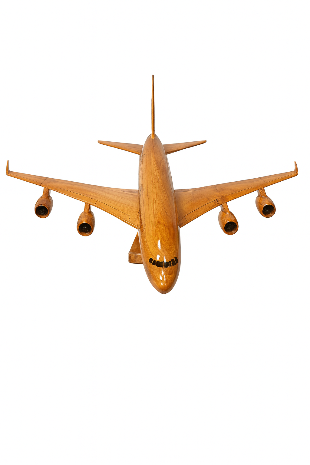 A380 Wooden Aircraft Model Handcrafted Double-Deck Jet Replica Premium Mahogony - Chame LTD