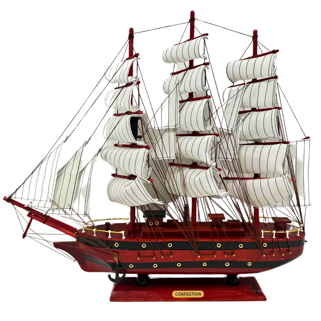 Confection Model Ship 1a With Display Stand Assembled 50cm Handmade