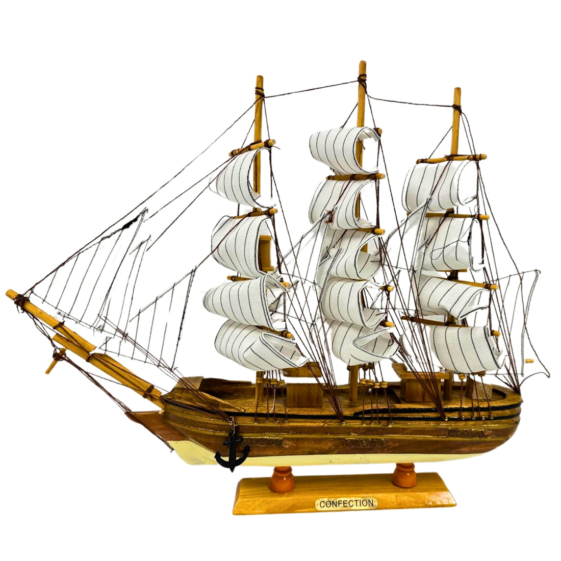 Confection Model Ship 1c With Display Stand Assembled Handmade