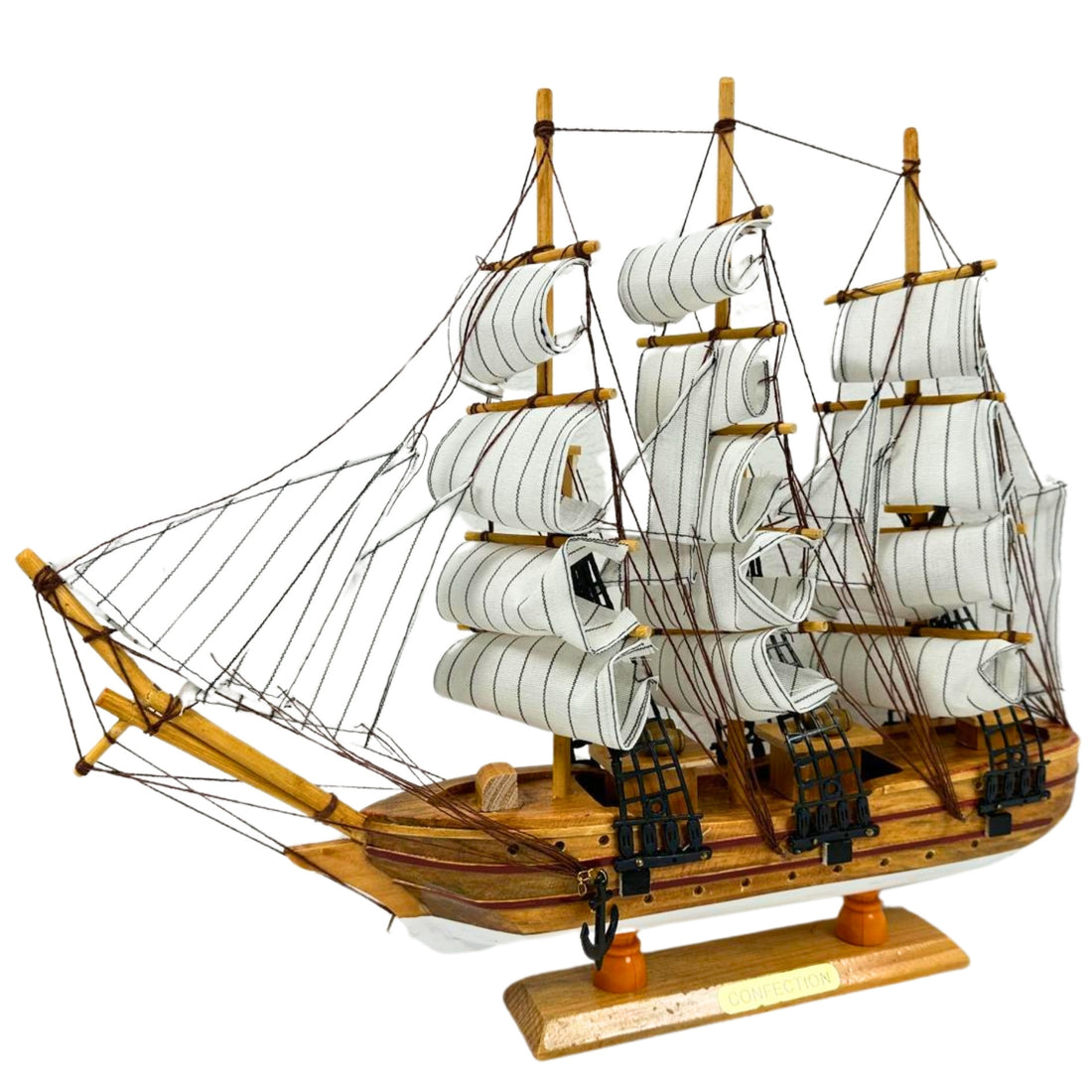 Confection Model Ship 1f With Display Stand Assembled Handmade