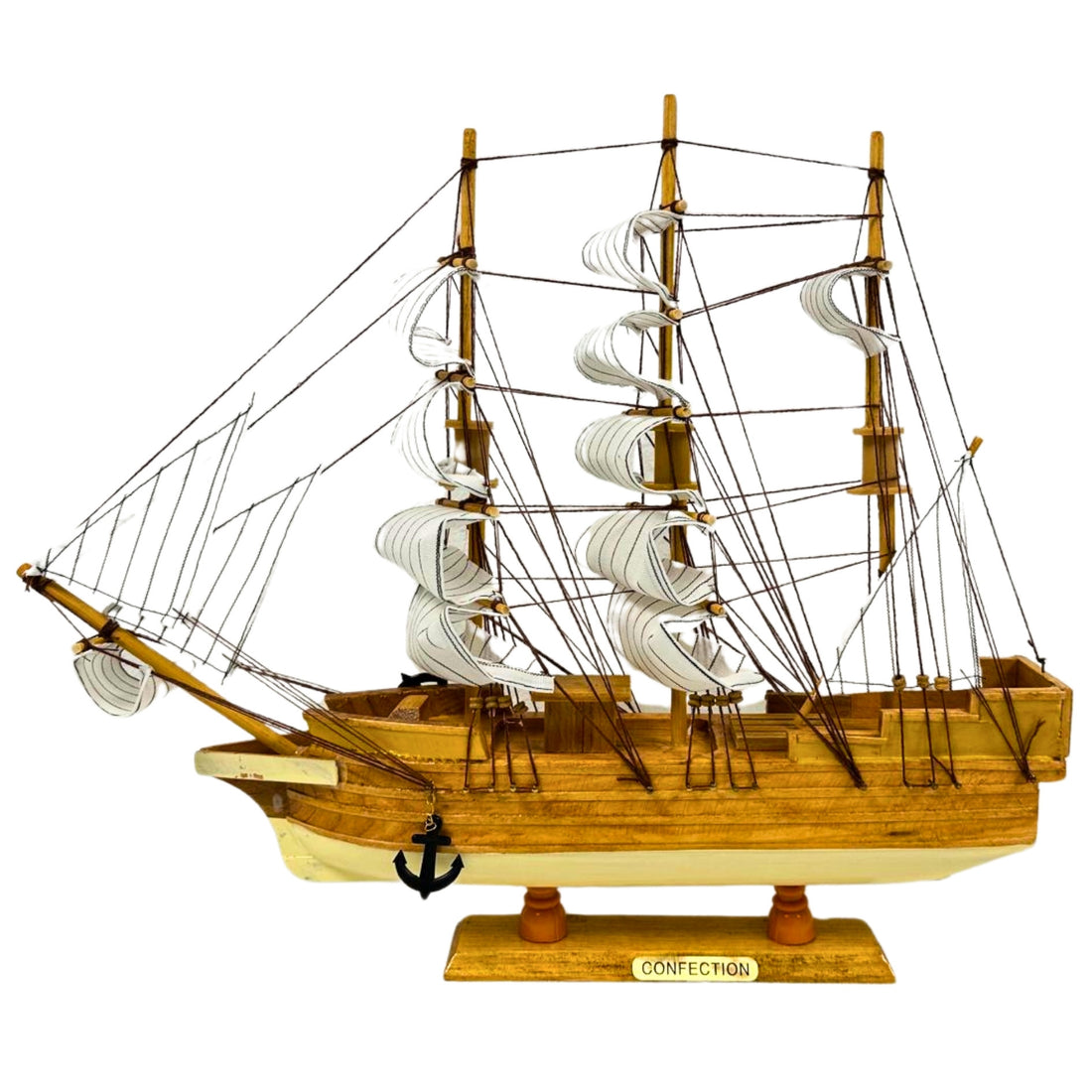 Confection Model Sea Ship 1g Display Stand Assembled 38cm Handmade