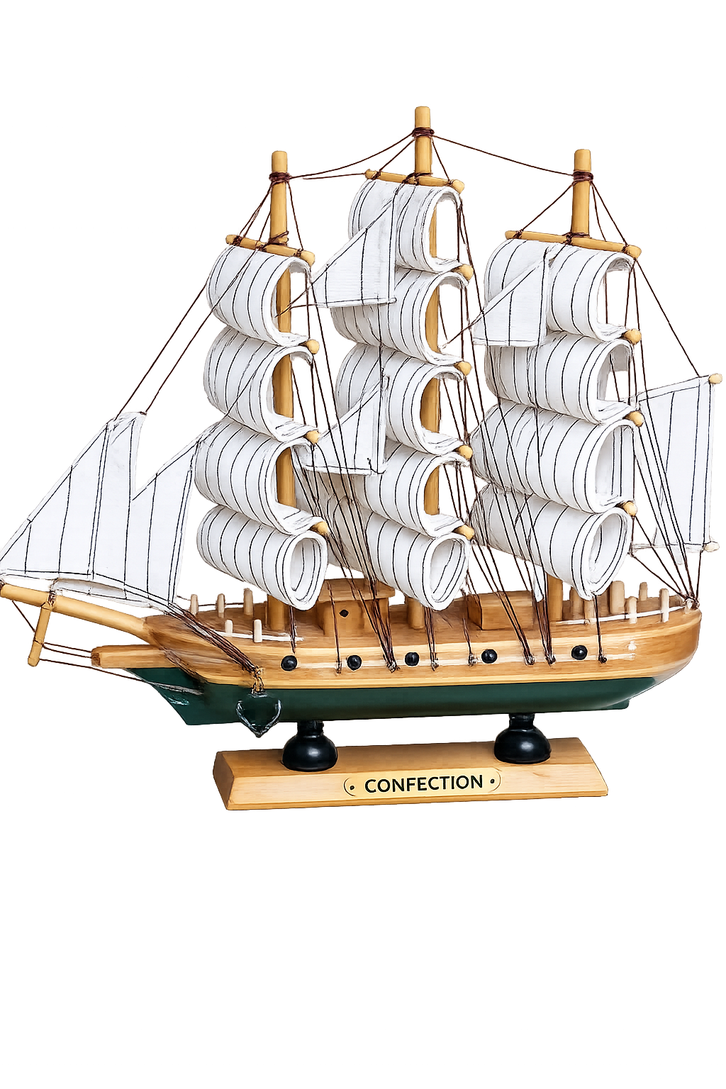 Handcrafted Wooden Tall Ship Model 1S – 33cm Nautical Sailing Ship Replica