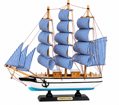 Handcrafted Wooden Tall Ship Model 1U – 33cm Nautical Sailing Ship Replica