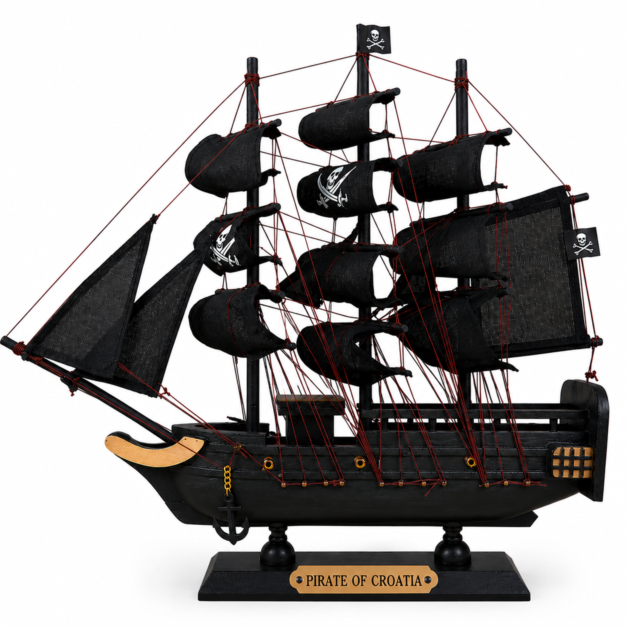Pirate of Croatia Wooden Pirate Ship Model 1Z Handcrafted Sailing Ship Display 33 cm