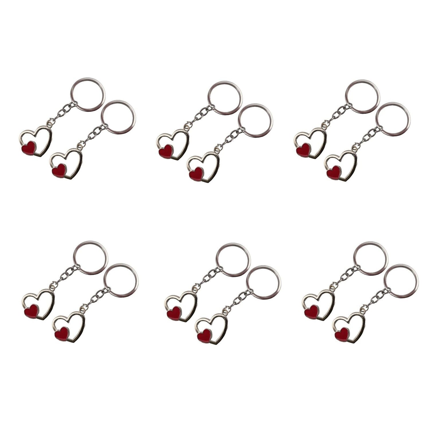 Heart Keychains Gifts for lovers, mum dad, party bag fillers 12 Pack