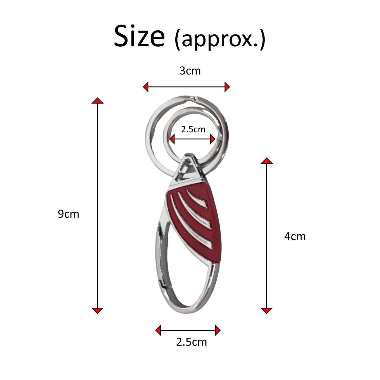 12 pack Double ring belt clip carabiner keyring with split ring Assorted Colours