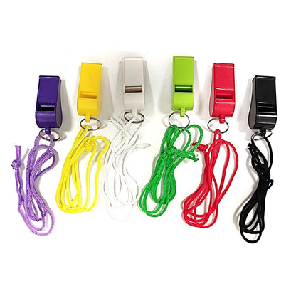 12x Plastic Whistle Sports Football Rugby Referee School Sports Coloured Pack