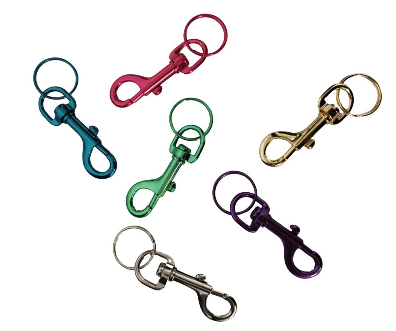 12 Pack Strong Metal Hipster Keyring Belt Clip Keychain Key Fob Wallet Holder