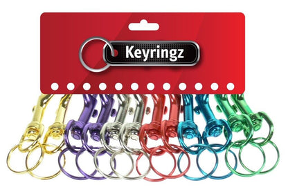 12 Pack Strong Metal Hipster Keyring Belt Clip Keychain Key Fob Wallet Holder