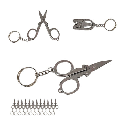 12 Pack Mini Small All-Purpose Stainless Steel Scissors Folding Pocket Key ring