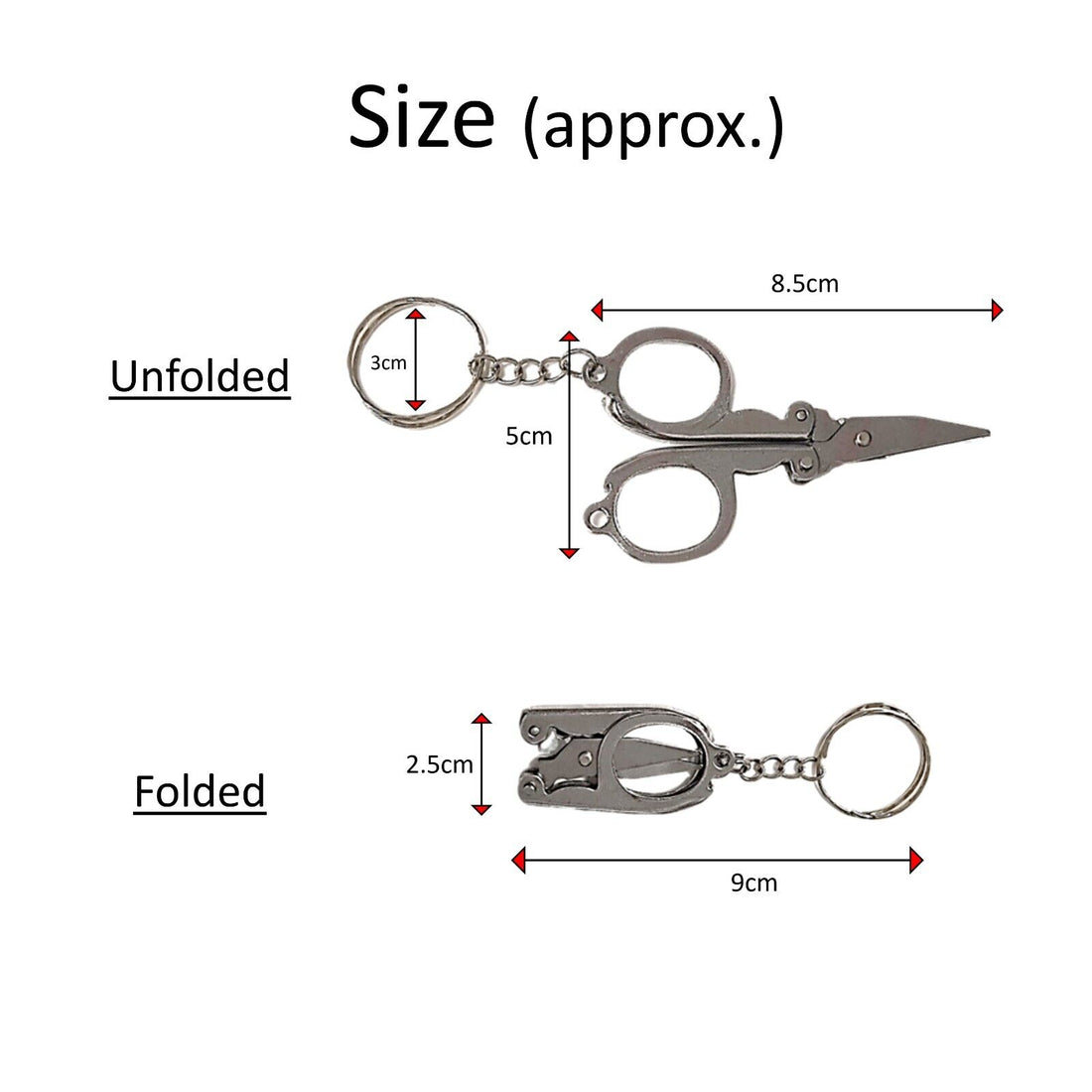 12 Pack Mini Small All-Purpose Stainless Steel Scissors Folding Pocket Key ring