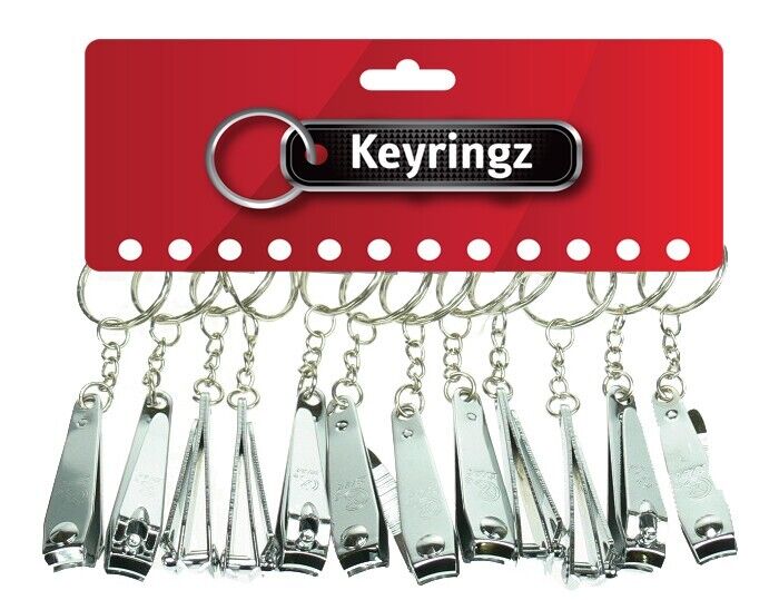 12 x Small Nail Clippers Trimmer Kids Cutter Nipper Finger Toe Key Ring Set