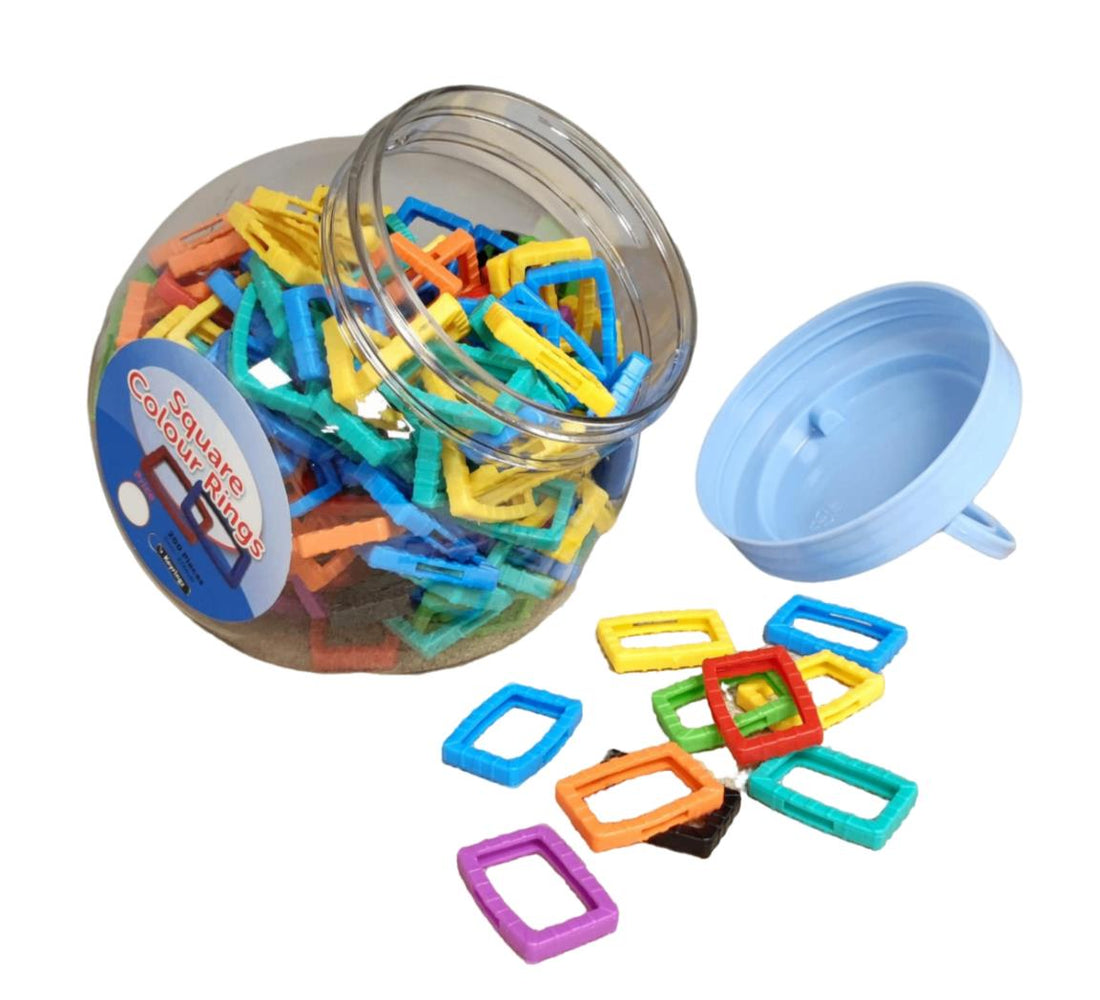 200 x Coloured Key Caps Cover Square Keyring assorted Car House Key Identifier - Chame LTD