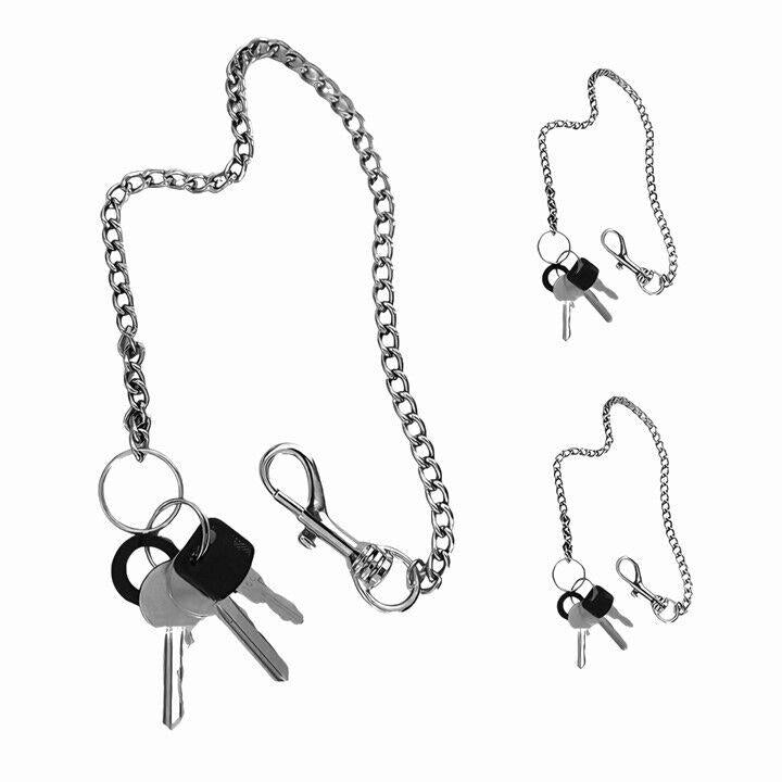 12 Pack Hipster Keyring with 40cm Chain - Durable Quick Release Key Holder