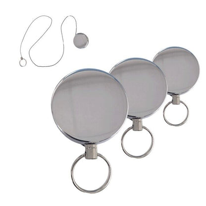 6 Pack Retractable Keyring with 100cm Extendable Chain - Key Belt Clip Pully