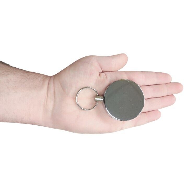 6 Pack Retractable Keyring with 100cm Extendable Chain - Key Belt Clip Pully