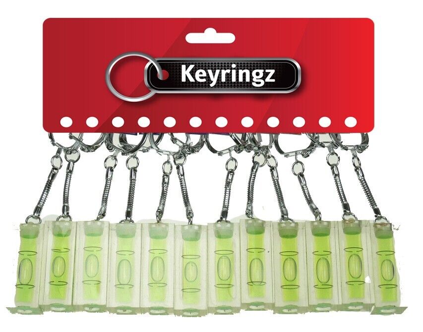 12 Pack Mini Spirit Levels Precision Bubble Tools Gift Keyring for DIY, Crafts,