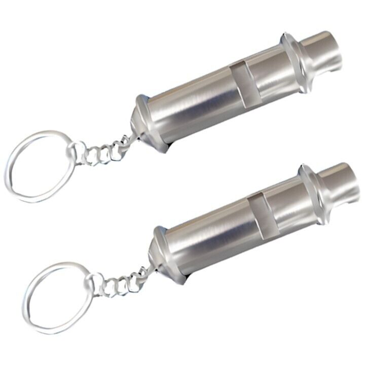 Metal Police Whistles with Keychain - Loud Emergency, Security, Sports 12 Pack