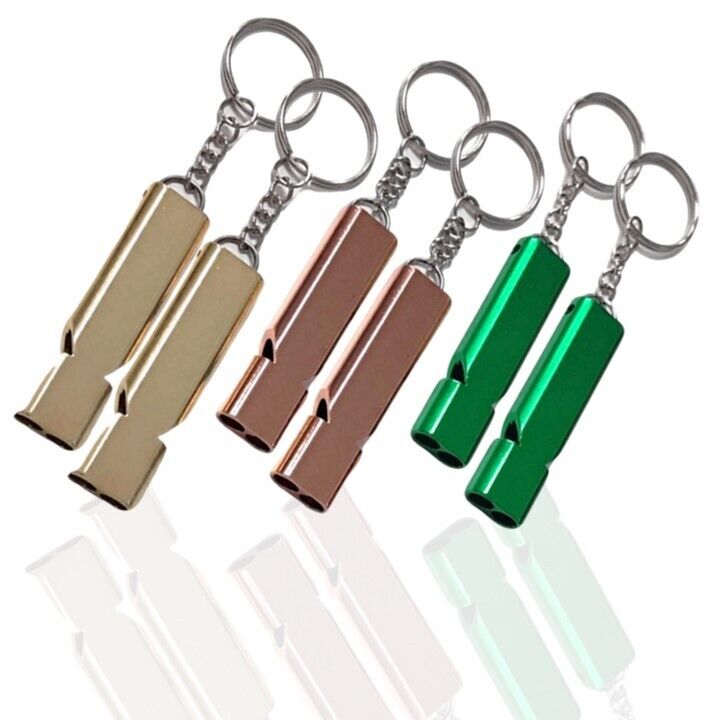 12 Pack Metal Whistles with Keychain - Loud, Durable Whistles for Sports, School