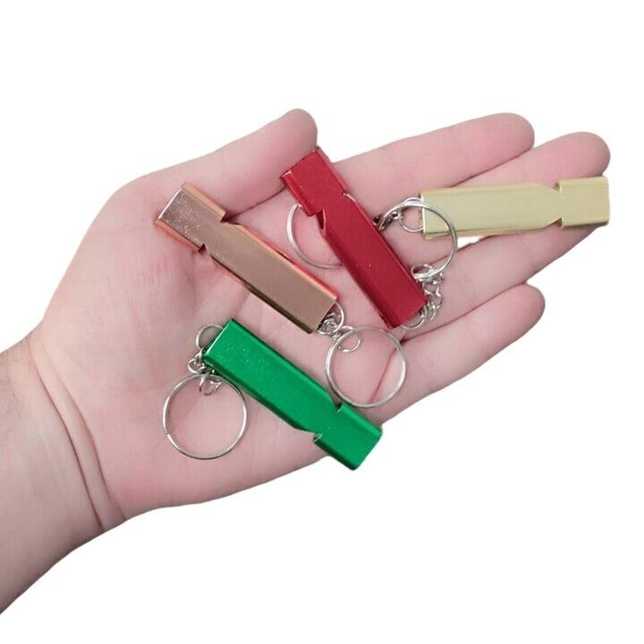 12 Pack Metal Whistles with Keychain - Loud, Durable Whistles for Sports, School